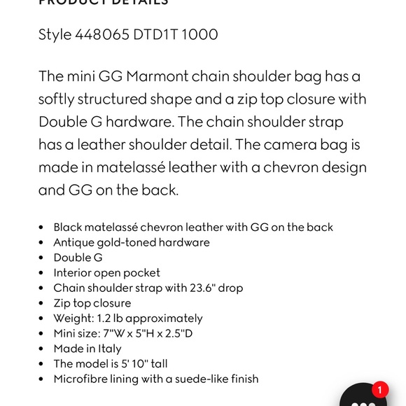 Authentic Black Gucci Marmont Mini. - Picture 9 of 9